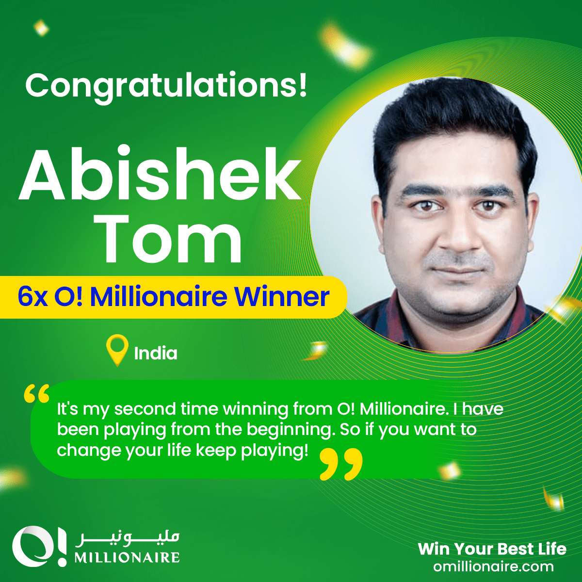 O! Millionaire Winner Abishek Tom