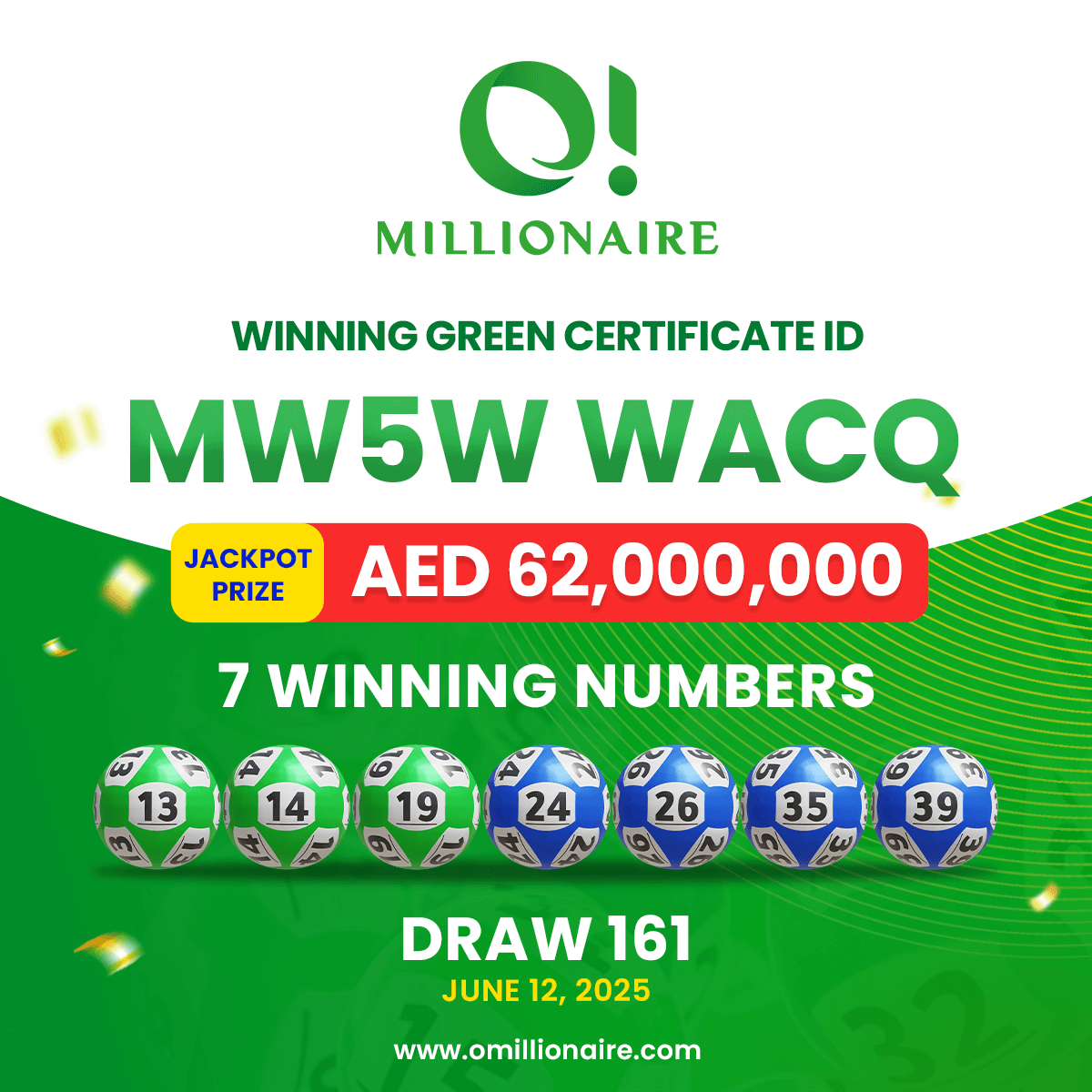 draw 161 winning numbers