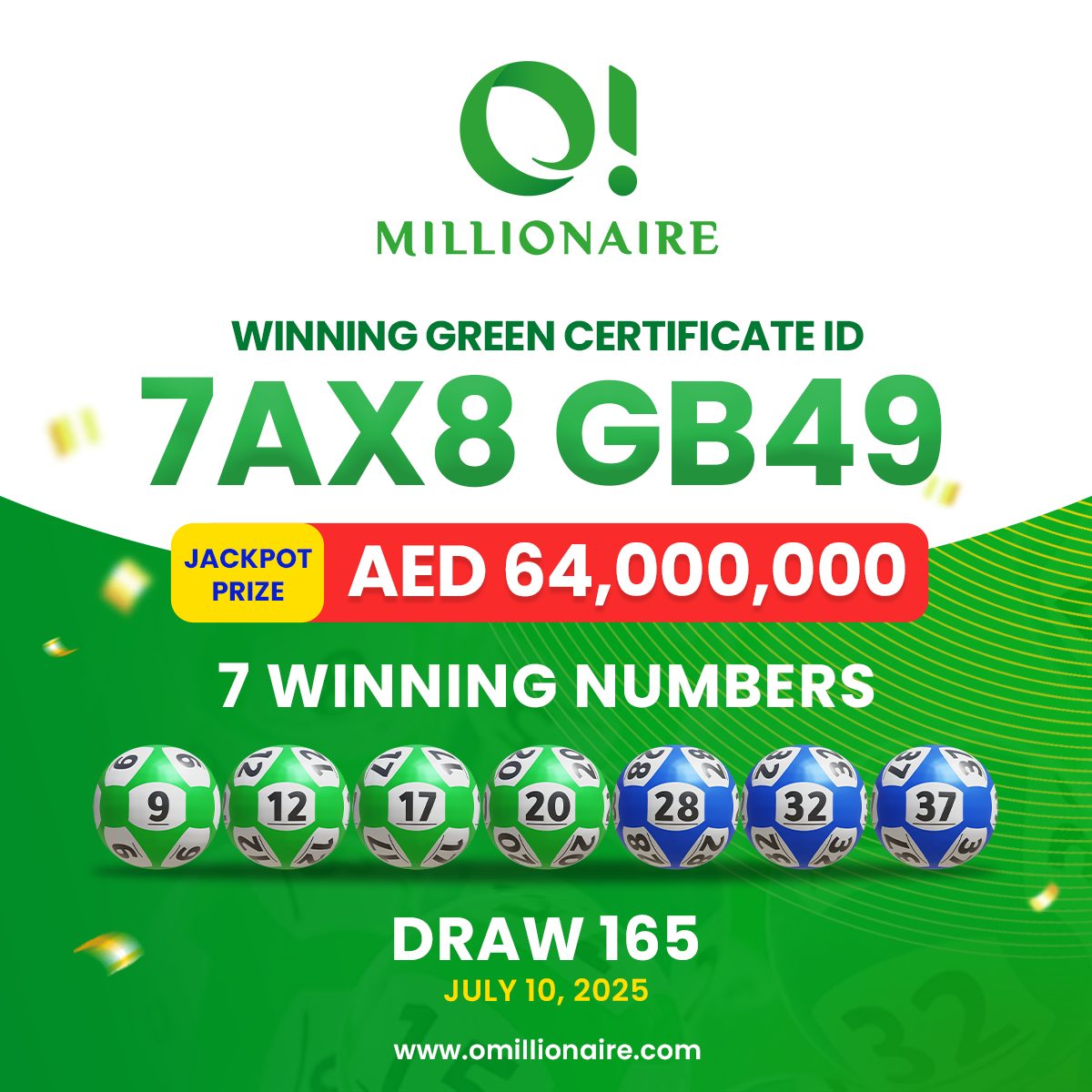 DRAW 165-Winning Nos_1080x1080