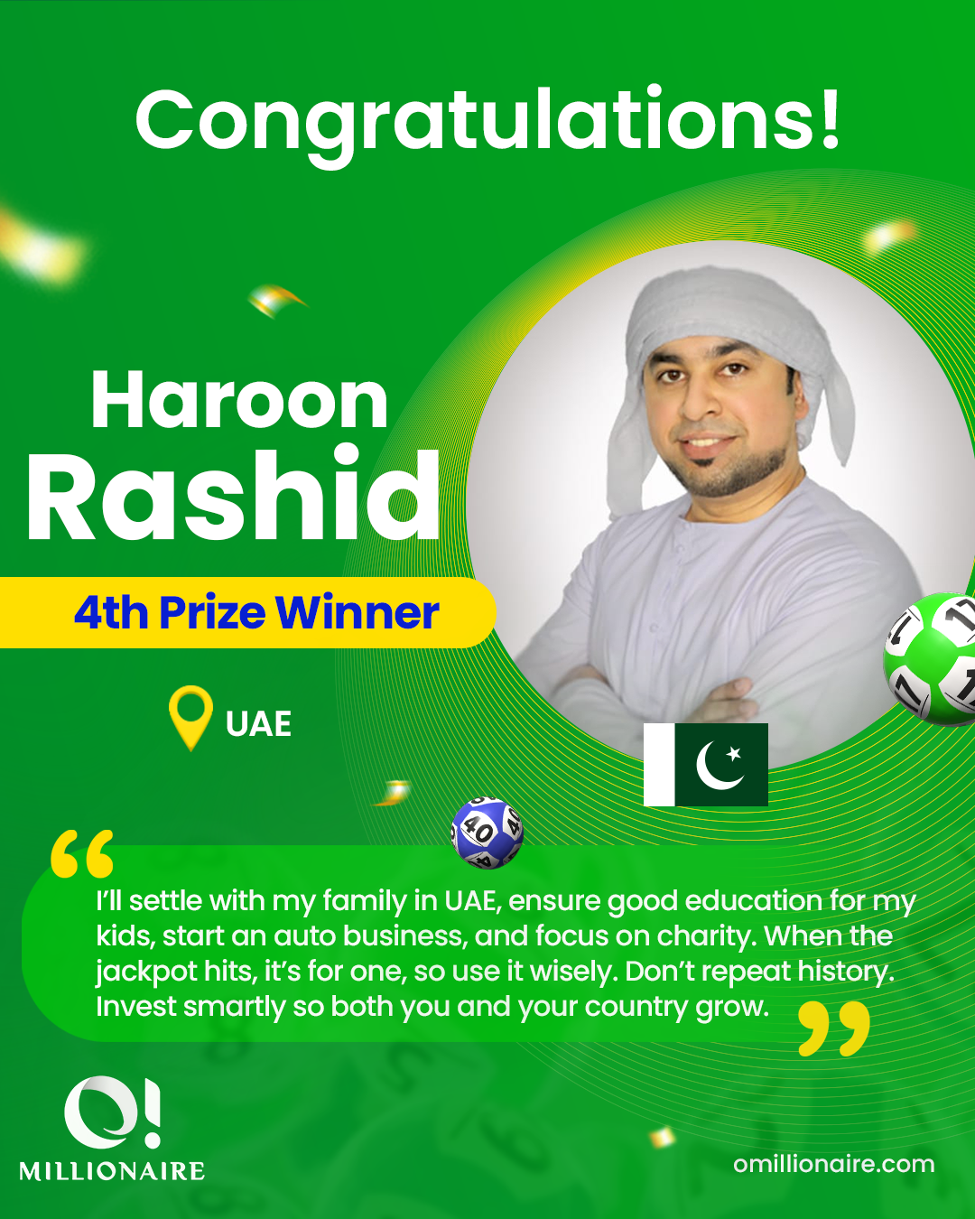 Haroon Ur Rashid omillionaire winner