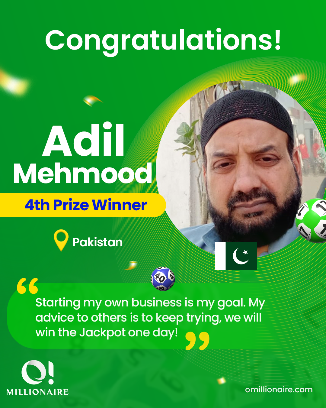 Adil Mehmood omillionaire winner