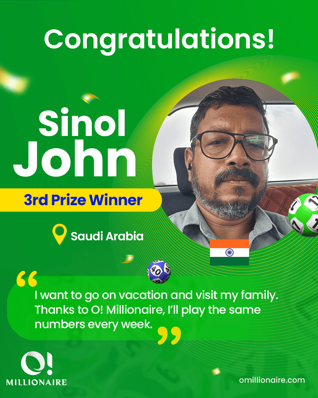 Sniol John omillionaire winner