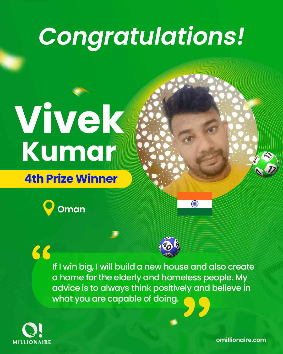 Vivek kumar indian winner