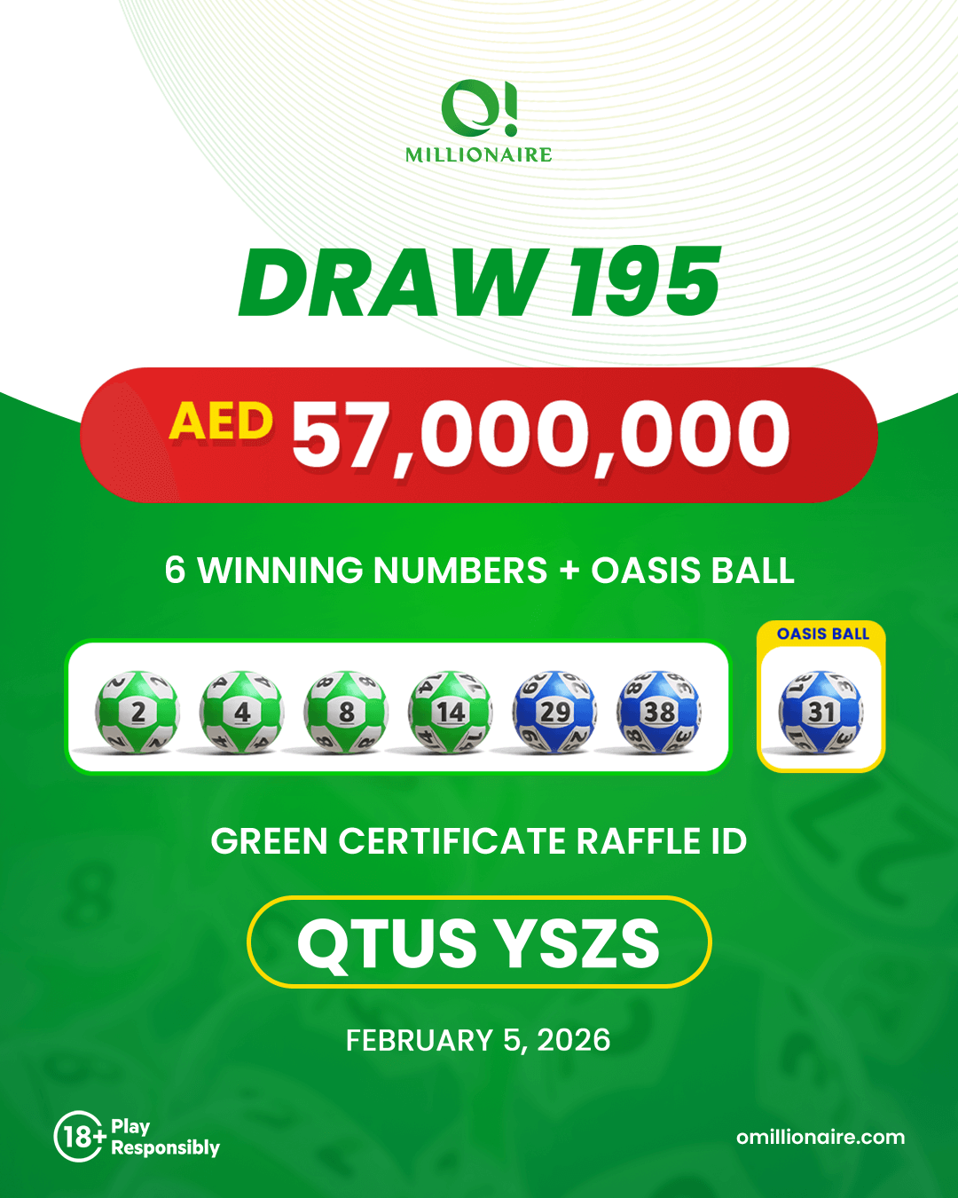 omillionaire-draw-195-results