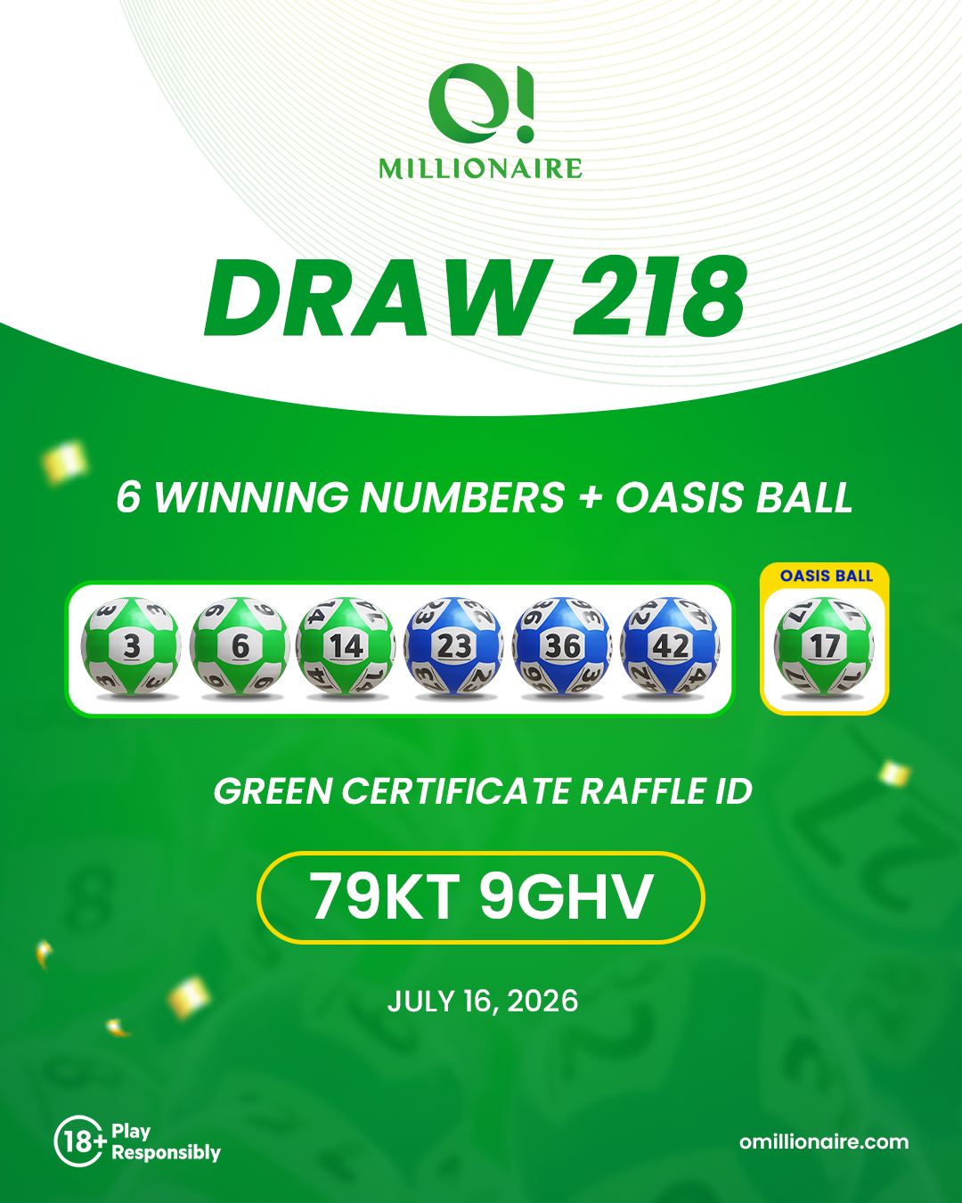 draw 218 results